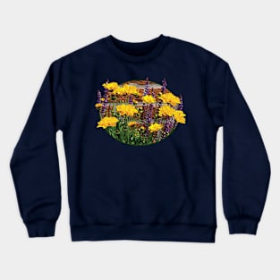 Coreopsis - Yellow Coreopsis With Purple Sage Crewneck Sweatshirt